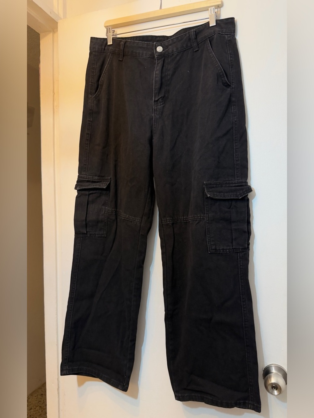 SHEIN Black Wide Leg Cargo Pants